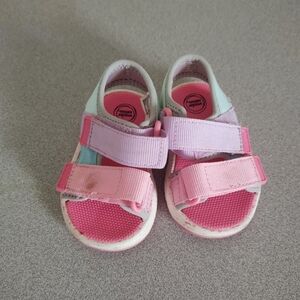 Wonder Nation baby girl colorblock sandals shoes size 2